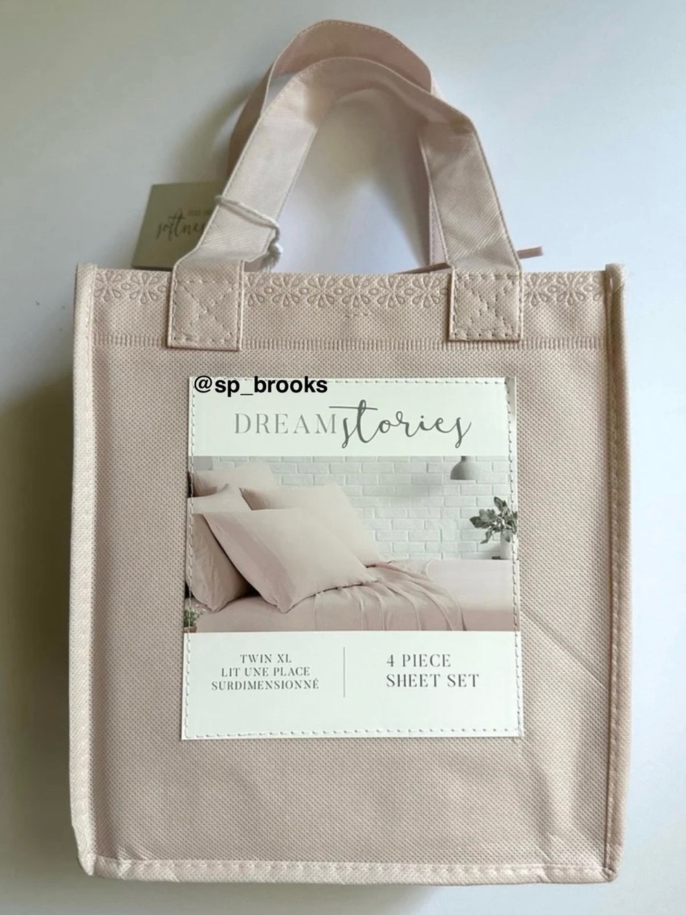 🎁Dream Stories 4-Piece Twin XL Sheet Set in Blush Rose Pink -DREAM Stories Sheet